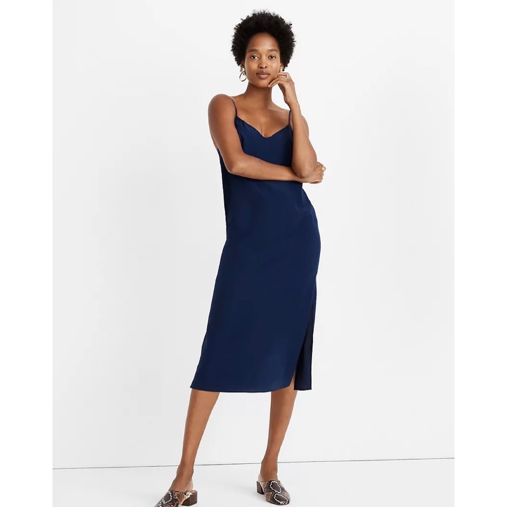 Madewell Eva side slit slip dress
